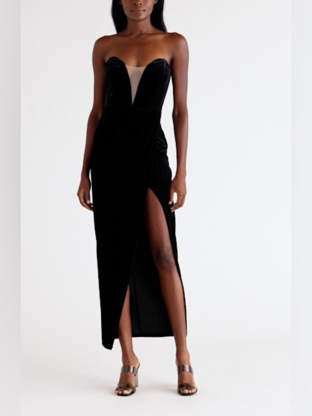 LULUS My Dream Come True Velvet Strapless Dress NEW